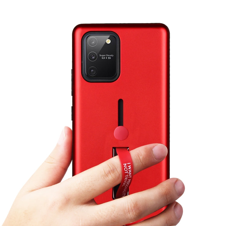 For Samsung Galaxy A71 Oil Feel Shockproof TPU + PC Protective Case with Holder