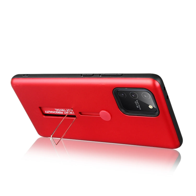 For Samsung Galaxy A71 Oil Feel Shockproof TPU + PC Protective Case with Holder