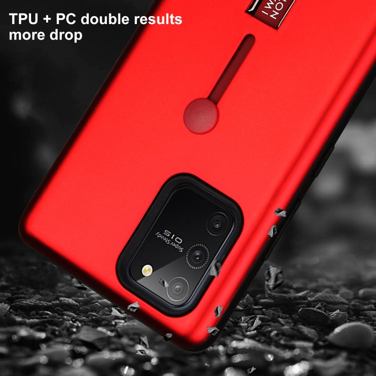 For Samsung Galaxy A91 Oil Feel Shockproof TPU + PC Protective Case with Holder
