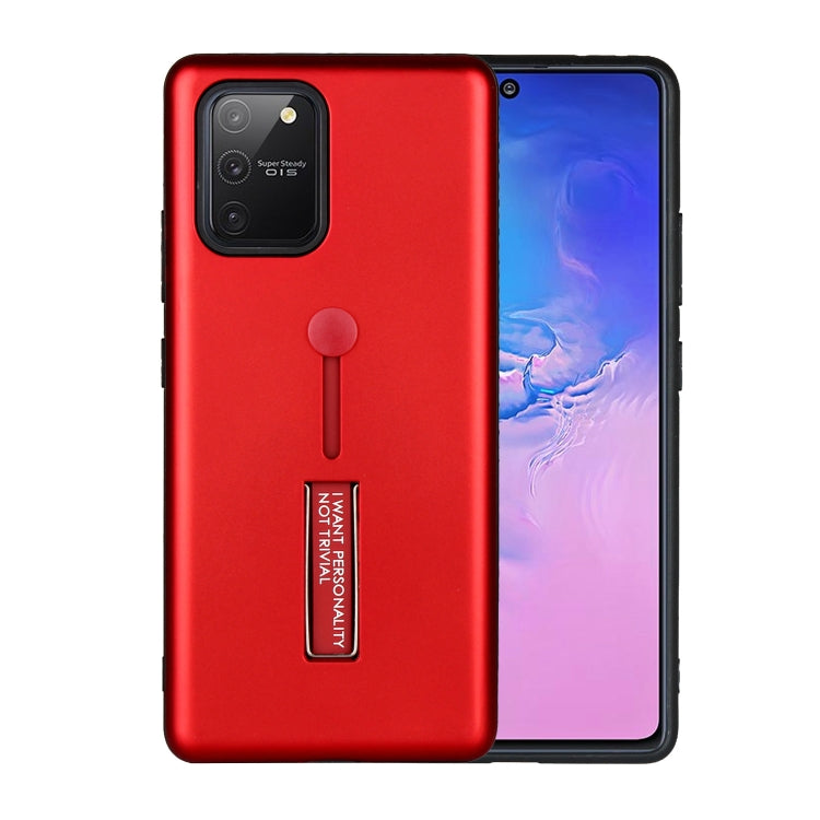 For Samsung Galaxy A91 Oil Feel Shockproof TPU + PC Protective Case with Holder
