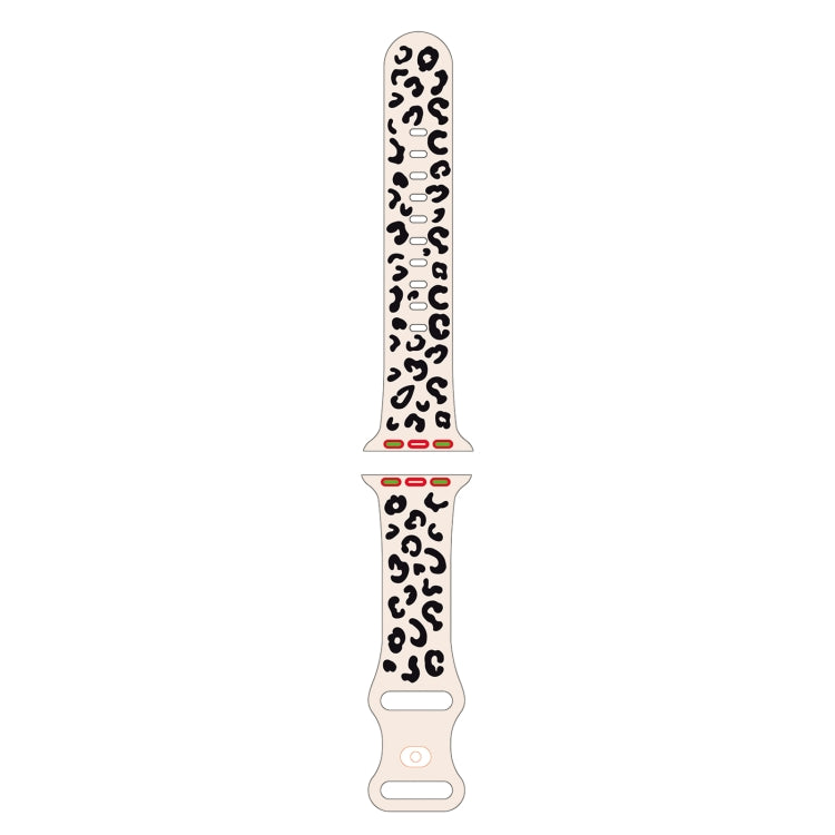 For Apple Watch Series 8 41mm Concave Leopard Printed Silicone Watch Band