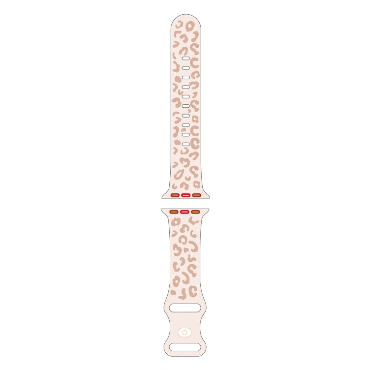For Apple Watch Series 6 44mm Concave Leopard Printed Silicone Watch Band
