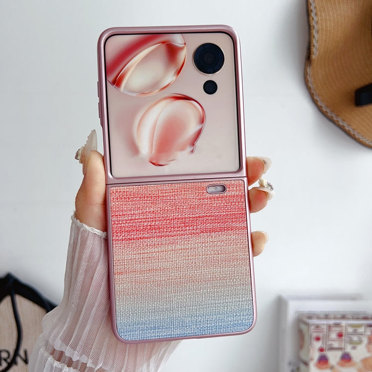 For Honor Magic V Flip Illusory Color Leather Texture PC Phone Case
