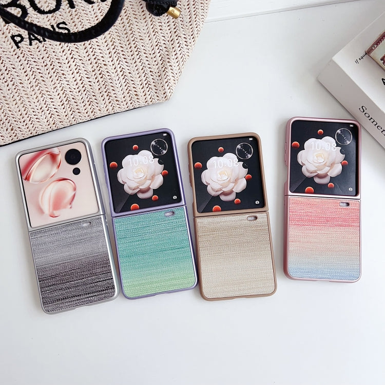 For Honor Magic V Flip Illusory Color Leather Texture PC Phone Case