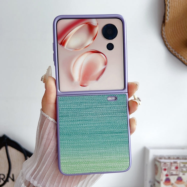 For Honor Magic V Flip Illusory Color Leather Texture PC Phone Case