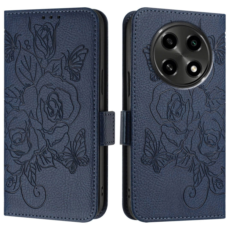 For OPPO A2 Pro 5G / A3 Pro 5G Embossed Rose RFID Anti-theft Leather Phone Case