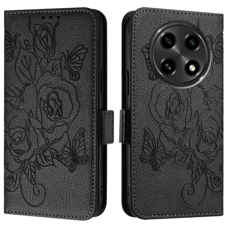 For OPPO A2 Pro 5G / A3 Pro 5G Embossed Rose RFID Anti-theft Leather Phone Case