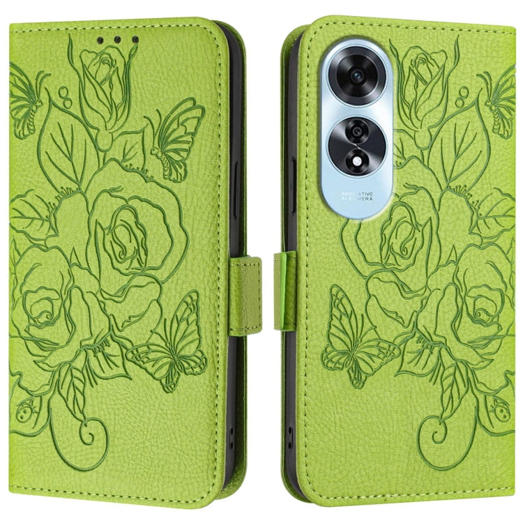For OPPO A60 4G Global Embossed Rose RFID Anti-theft Leather Phone Case