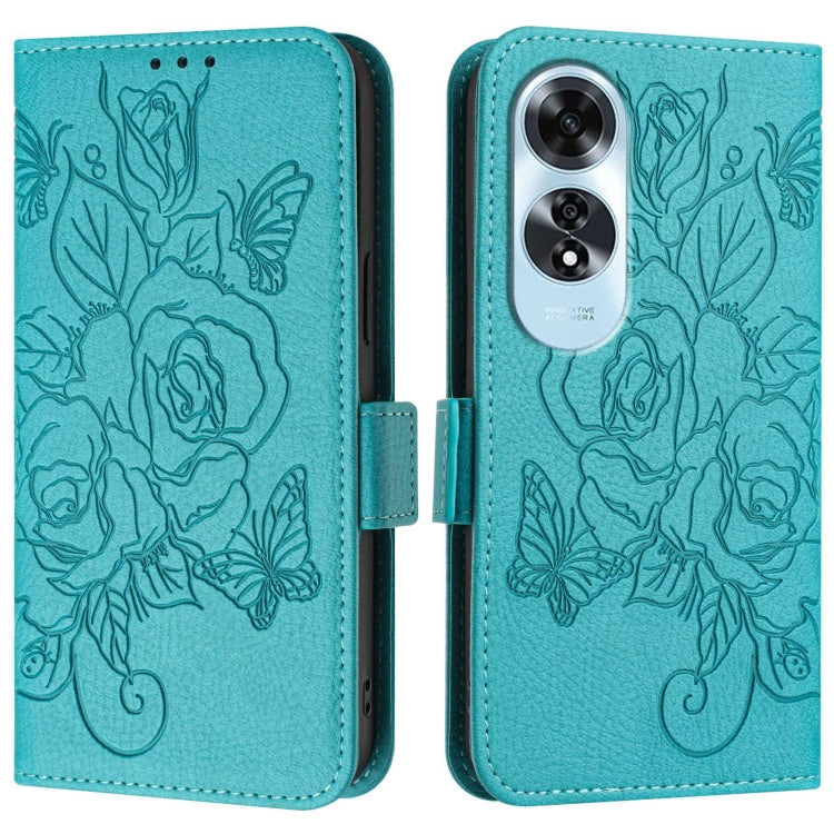 For OPPO A60 4G Global Embossed Rose RFID Anti-theft Leather Phone Case