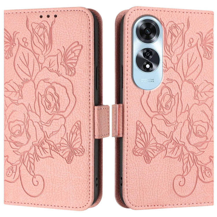 For OPPO A60 4G Global Embossed Rose RFID Anti-theft Leather Phone Case