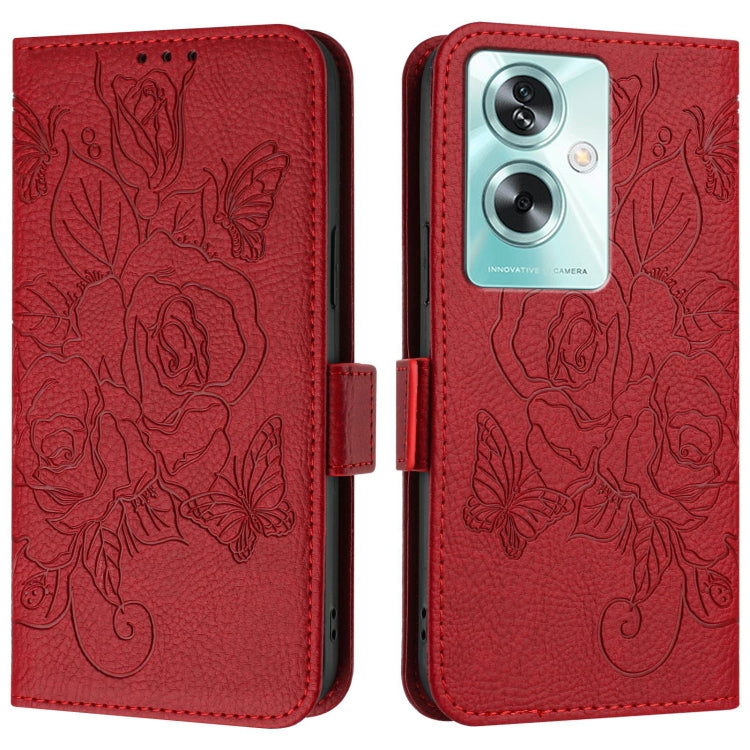 For OPPO A79 5G Global Embossed Rose RFID Anti-theft Leather Phone Case