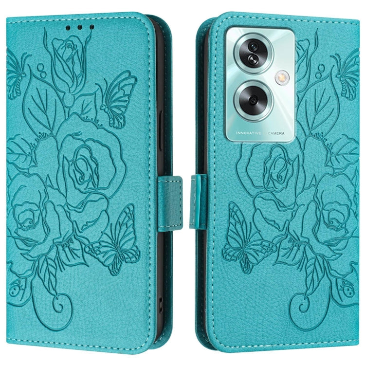 For OPPO A79 5G Global Embossed Rose RFID Anti-theft Leather Phone Case