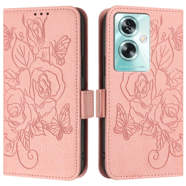 For OPPO A79 5G Global Embossed Rose RFID Anti-theft Leather Phone Case