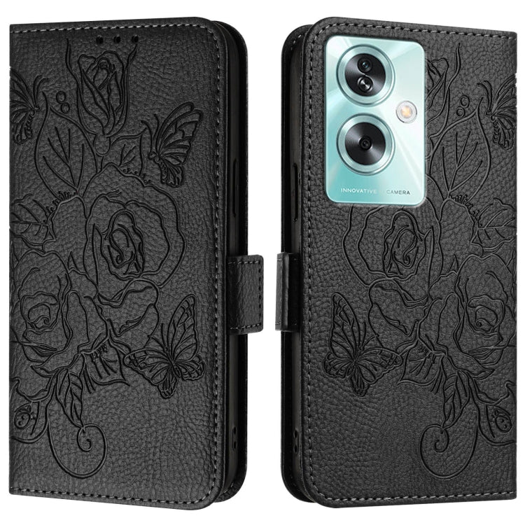 For OPPO A79 5G Global Embossed Rose RFID Anti-theft Leather Phone Case