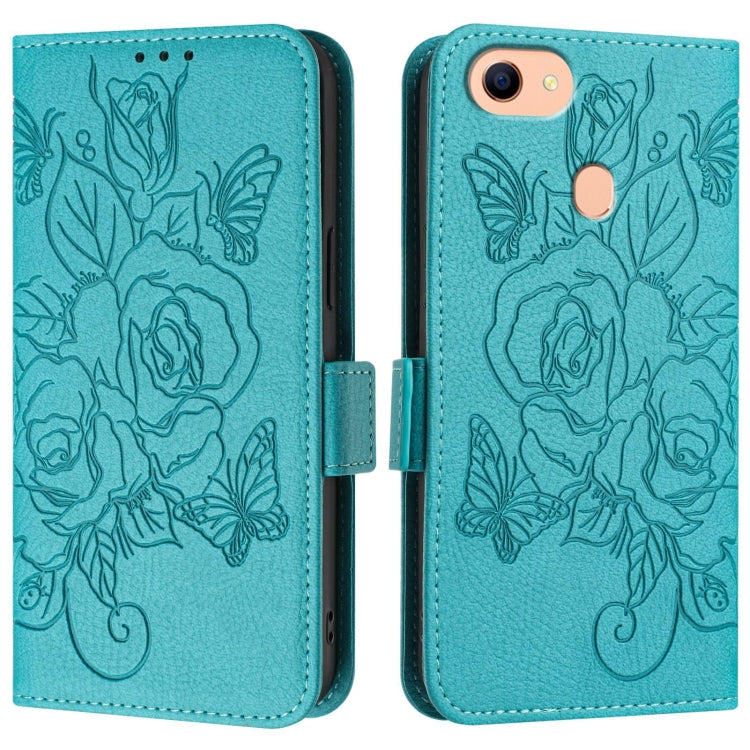 For OPPO F17 / A73 2020 4G Global Embossed Rose RFID Anti-theft Leather Phone Case