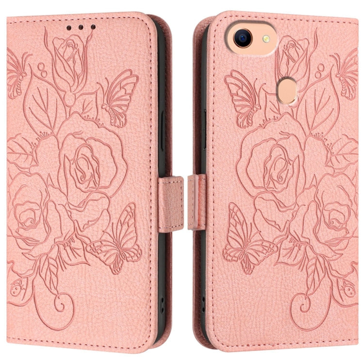 For OPPO F17 / A73 2020 4G Global Embossed Rose RFID Anti-theft Leather Phone Case