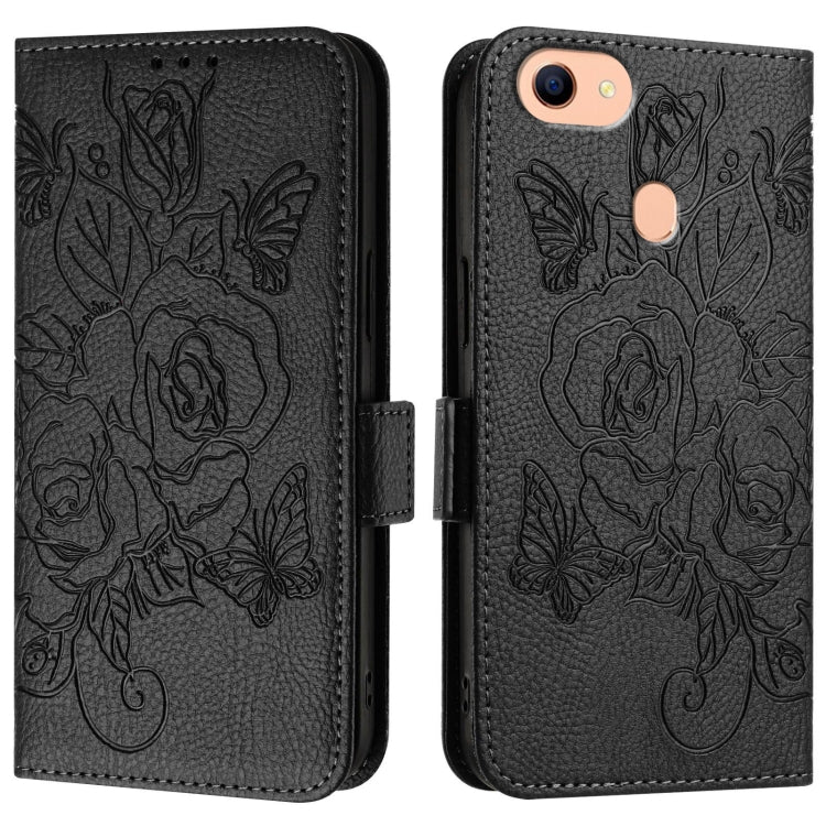 For OPPO F17 / A73 2020 4G Global Embossed Rose RFID Anti-theft Leather Phone Case