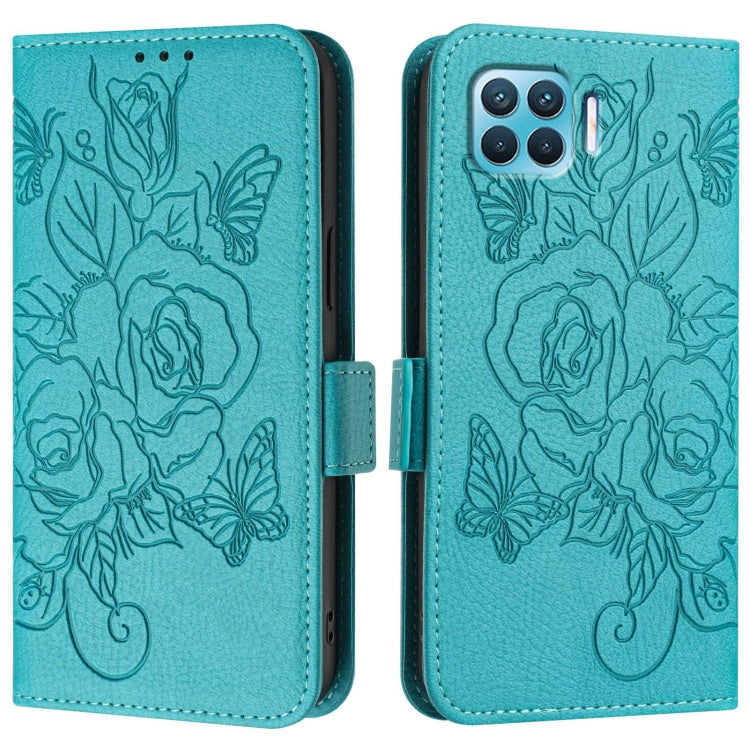 For OPPO F17 Pro / A93 2020 4G Global Embossed Rose RFID Anti-theft Leather Phone Case