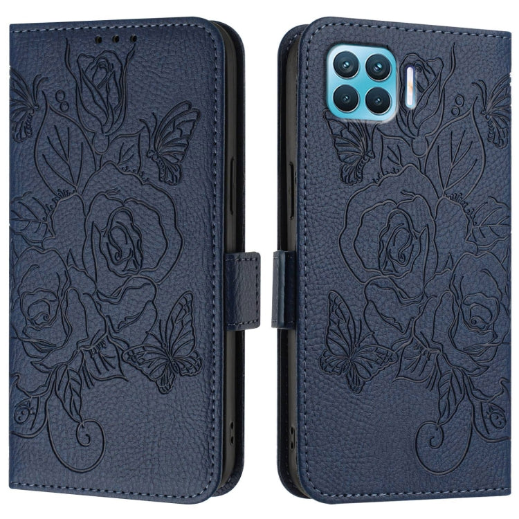 For OPPO Reno4 Lite / Reno4 F Embossed Rose RFID Anti-theft Leather Phone Case
