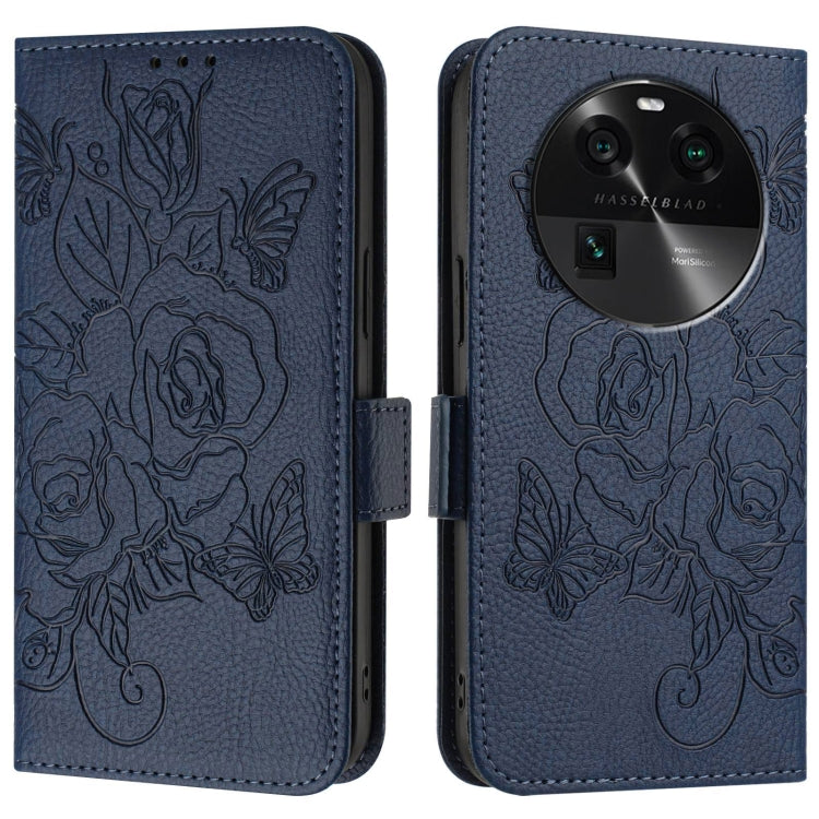 For OPPO Find X6 Pro Embossed Rose RFID Anti-theft Leather Phone Case