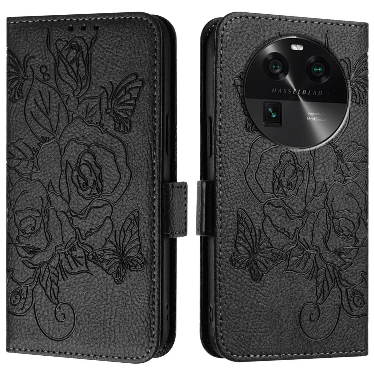 For OPPO Find X6 Pro Embossed Rose RFID Anti-theft Leather Phone Case