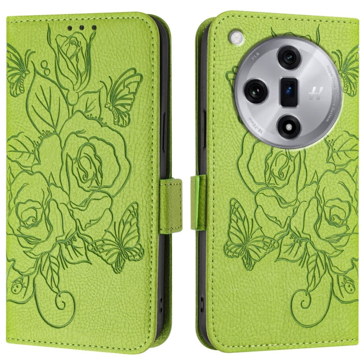 For OPPO Find X7 Embossed Rose RFID Anti-theft Leather Phone Case
