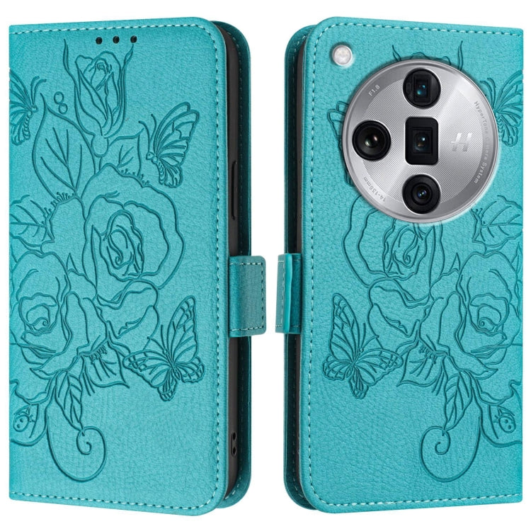 For OPPO Find X7 Ultra Embossed Rose RFID Anti-theft Leather Phone Case