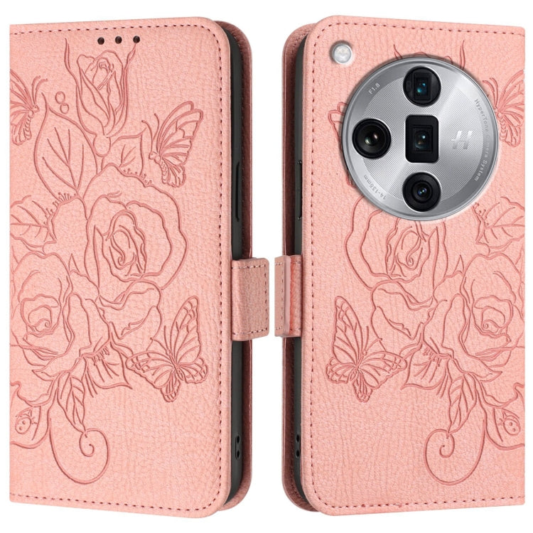 For OPPO Find X7 Ultra Embossed Rose RFID Anti-theft Leather Phone Case