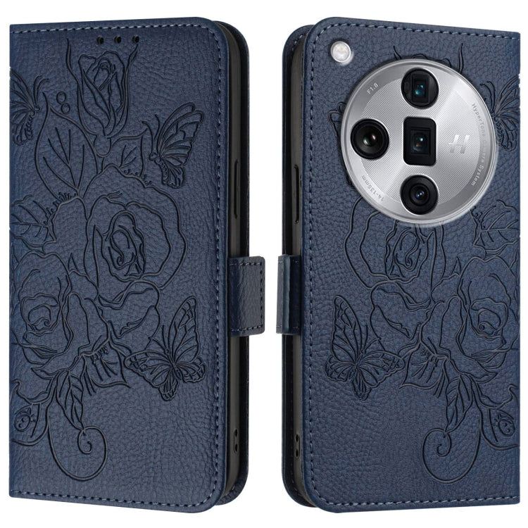 For OPPO Find X7 Ultra Embossed Rose RFID Anti-theft Leather Phone Case