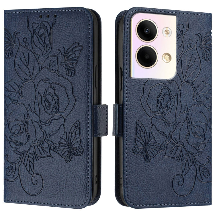 For OPPO Reno9 5G / Reno9 Pro 5G Embossed Rose RFID Anti-theft Leather Phone Case