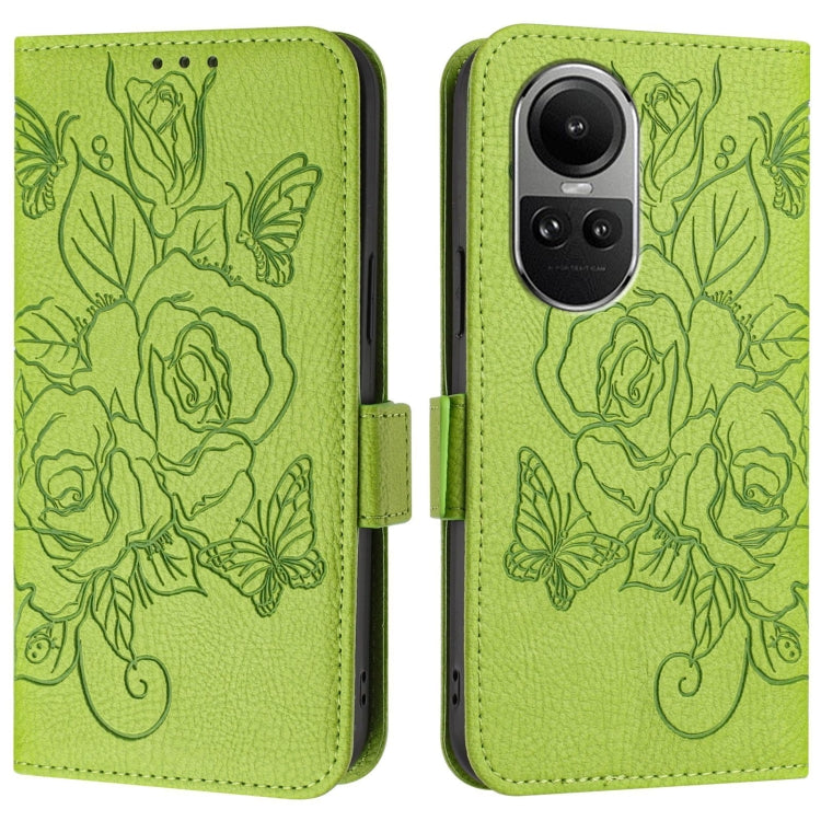 For OPPO Reno10 / Reno10 Pro Global Embossed Rose RFID Anti-theft Leather Phone Case