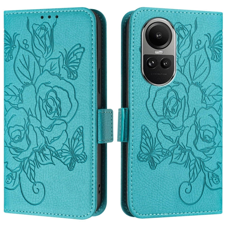 For OPPO Reno10 / Reno10 Pro Global Embossed Rose RFID Anti-theft Leather Phone Case