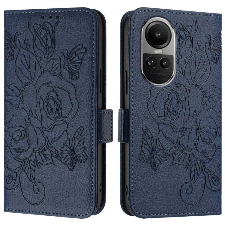 For OPPO Reno10 / Reno10 Pro Global Embossed Rose RFID Anti-theft Leather Phone Case