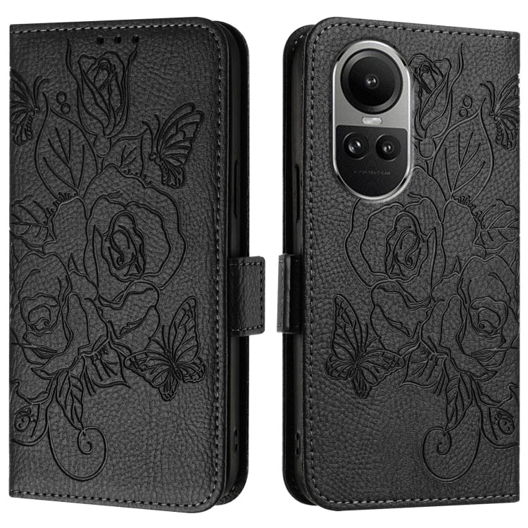 For OPPO Reno10 / Reno10 Pro Global Embossed Rose RFID Anti-theft Leather Phone Case