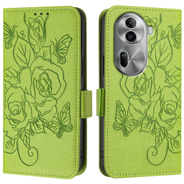 For OPPO Reno11 Pro 5G Global Embossed Rose RFID Anti-theft Leather Phone Case