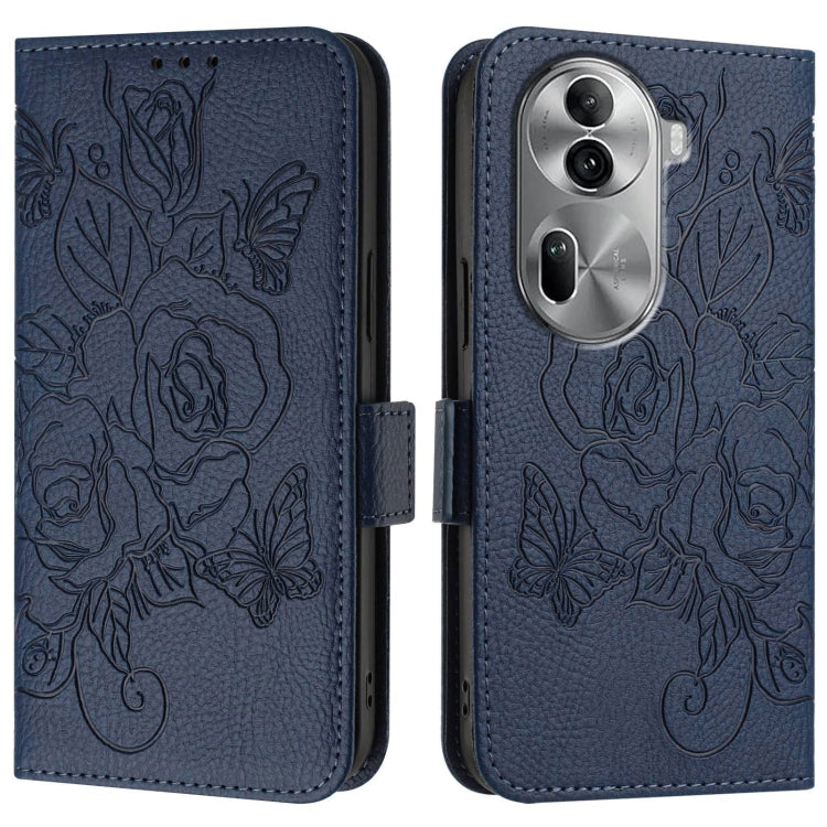 For OPPO Reno11 Pro 5G Global Embossed Rose RFID Anti-theft Leather Phone Case