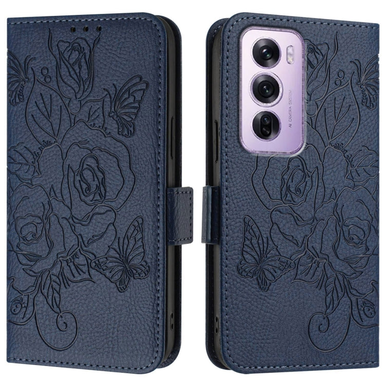 For OPPO Reno12 Pro Global Embossed Rose RFID Anti-theft Leather Phone Case