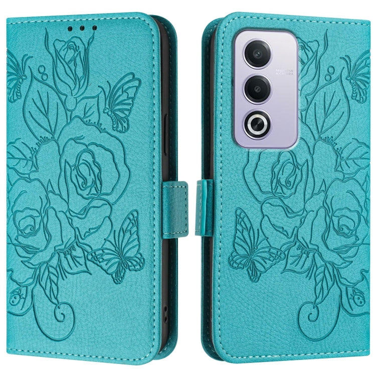 For OPPO A3 Pro 5G Global Embossed Rose RFID Anti-theft Leather Phone Case