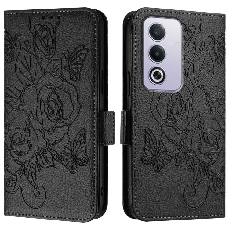 For OPPO A3 Pro 5G Global Embossed Rose RFID Anti-theft Leather Phone Case