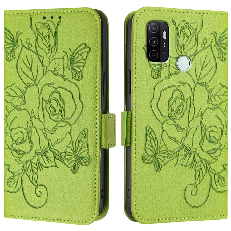 For OPPO A11s 4G Embossed Rose RFID Anti-theft Leather Phone Case