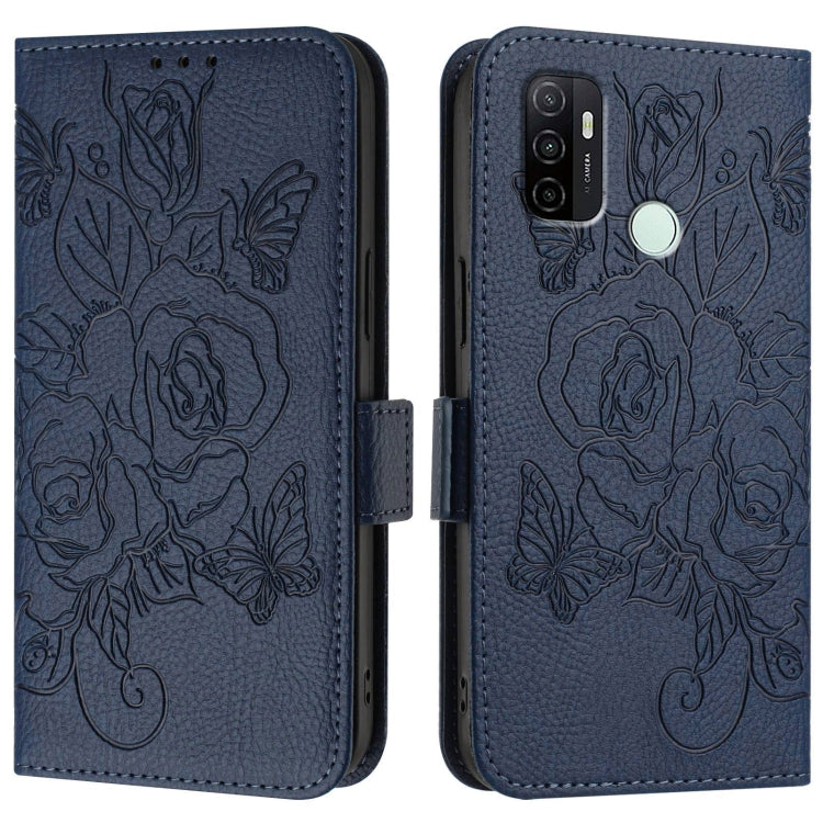 For OPPO A11s 4G Embossed Rose RFID Anti-theft Leather Phone Case
