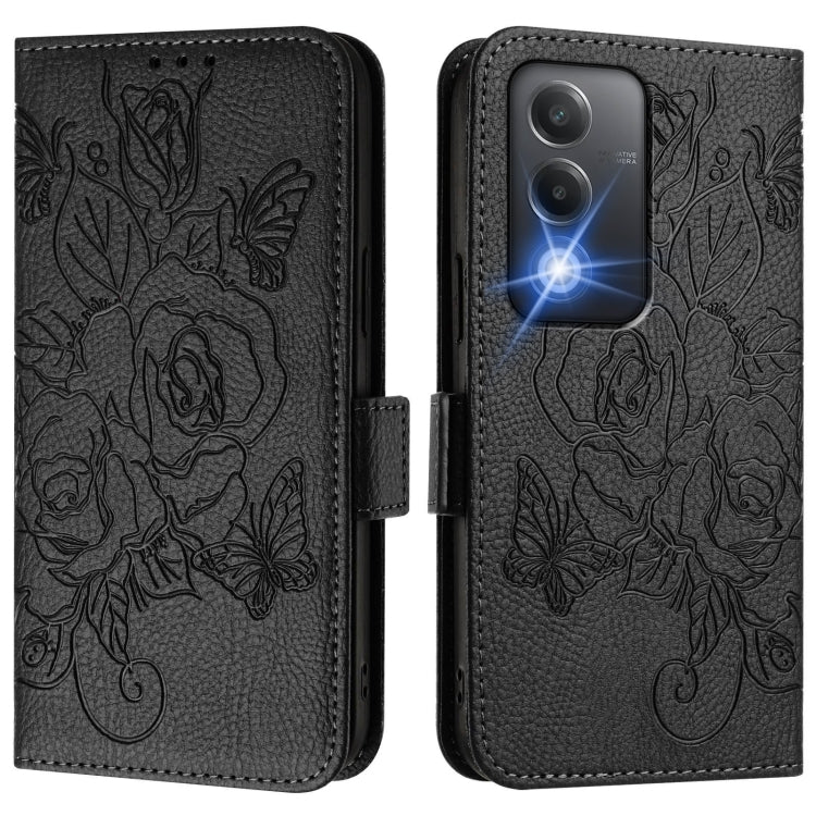 For OPPO A80 5G EU Embossed Rose RFID Anti-theft Leather Phone Case