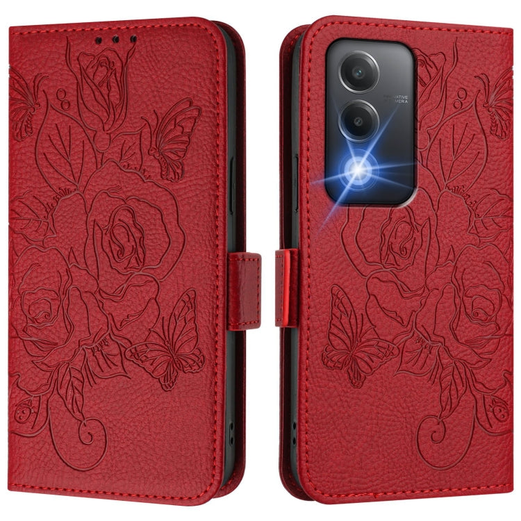 For OPPO A3 PRO 5G India Embossed Rose RFID Anti-theft Leather Phone Case