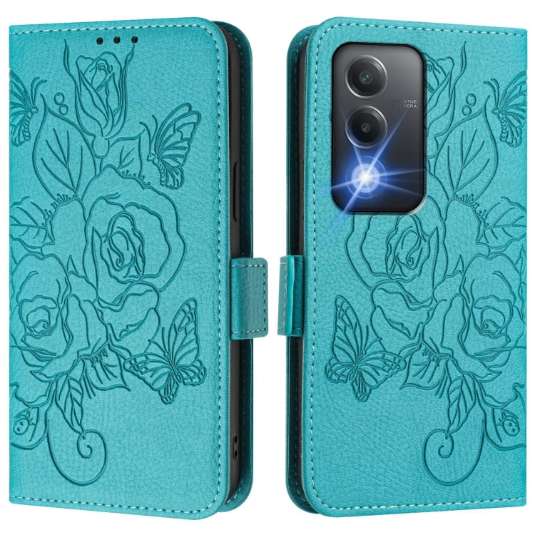 For OPPO A3 PRO 5G India Embossed Rose RFID Anti-theft Leather Phone Case