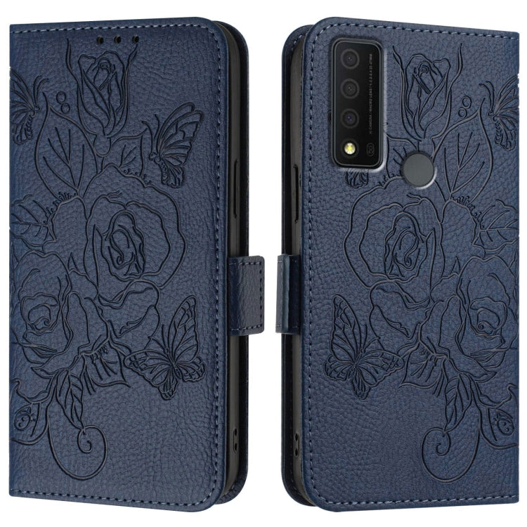 For TCL 30 XE 5G Embossed Rose RFID Anti-theft Leather Phone Case