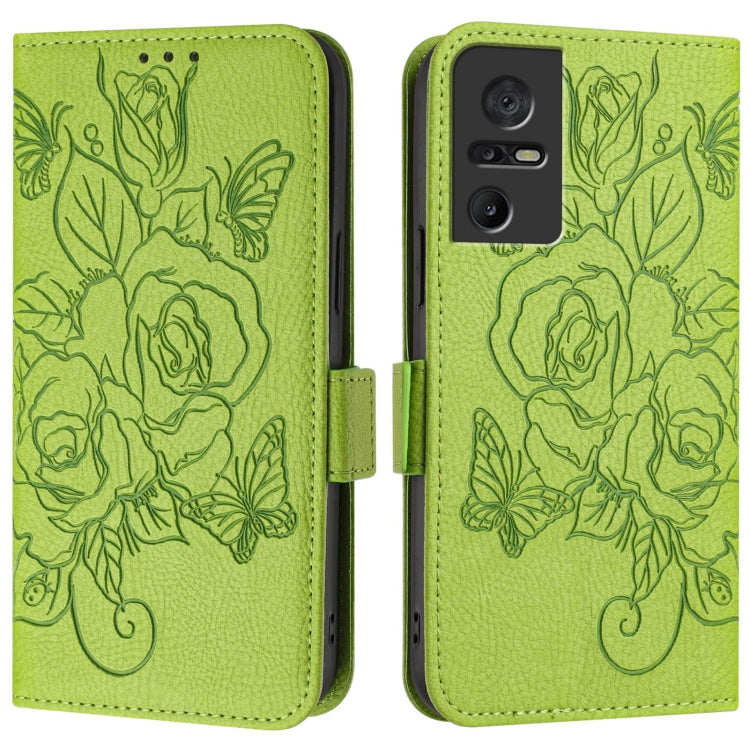 For TCL 40 SE Embossed Rose RFID Anti-theft Leather Phone Case
