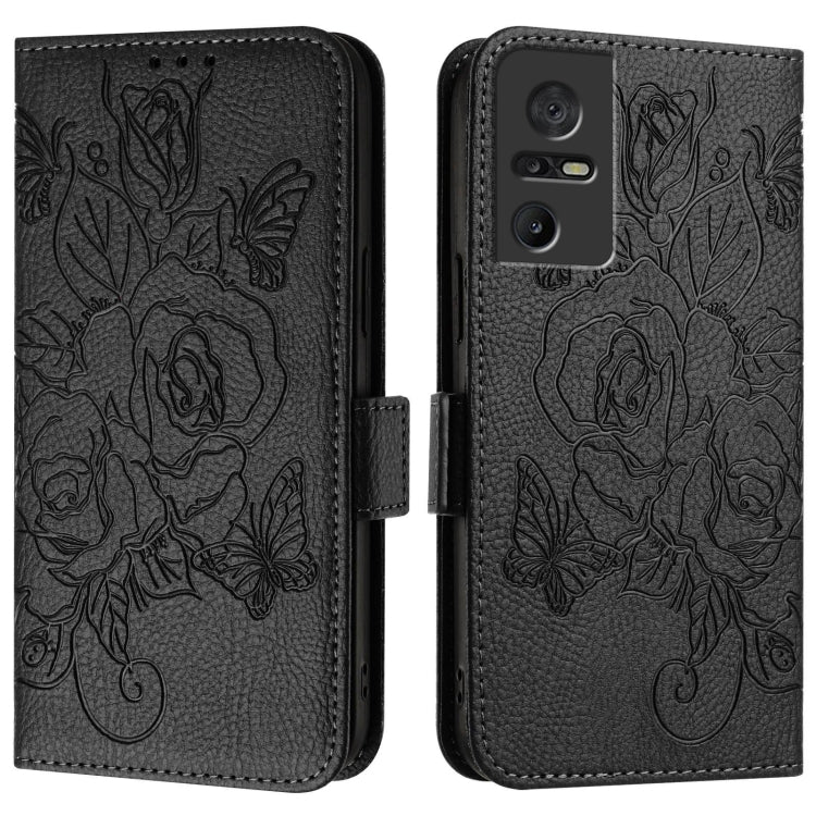 For TCL 40 SE Embossed Rose RFID Anti-theft Leather Phone Case