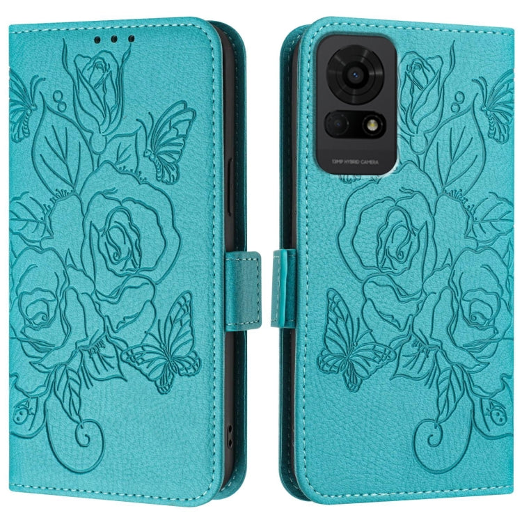 For TCL 50 LE 5G Embossed Rose RFID Anti-theft Leather Phone Case