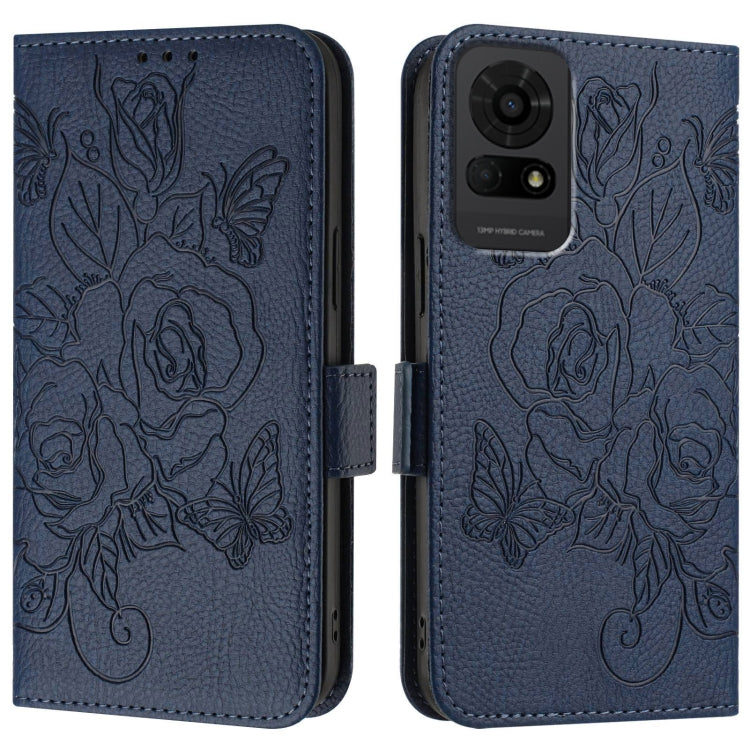 For TCL 50 LE 5G Embossed Rose RFID Anti-theft Leather Phone Case