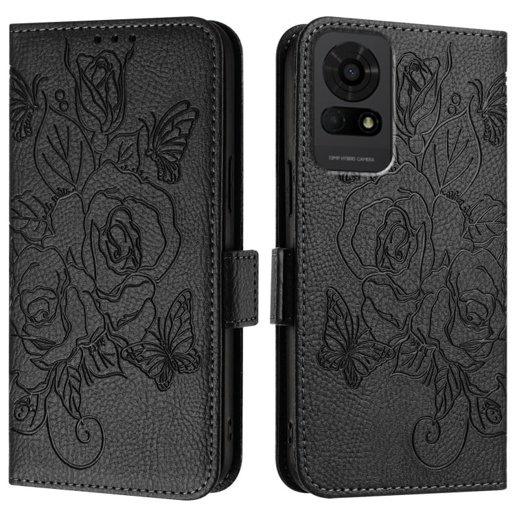 For TCL 50 LE 5G Embossed Rose RFID Anti-theft Leather Phone Case